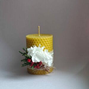 Alternative view of Lumânare de Crăciun cu hortensie albă