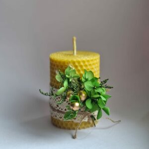 Lumânare de Crăciun cu hortensie verde